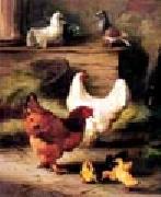 unknow artist Hens and Chicken France oil painting artist
